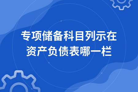 专项储备科目列示在资产负债表哪一栏_在资产负债表存货项目列示的是